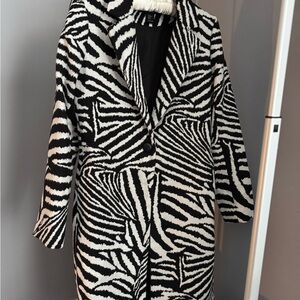 Rachel Zoe Black and White Zebra Print Blazer